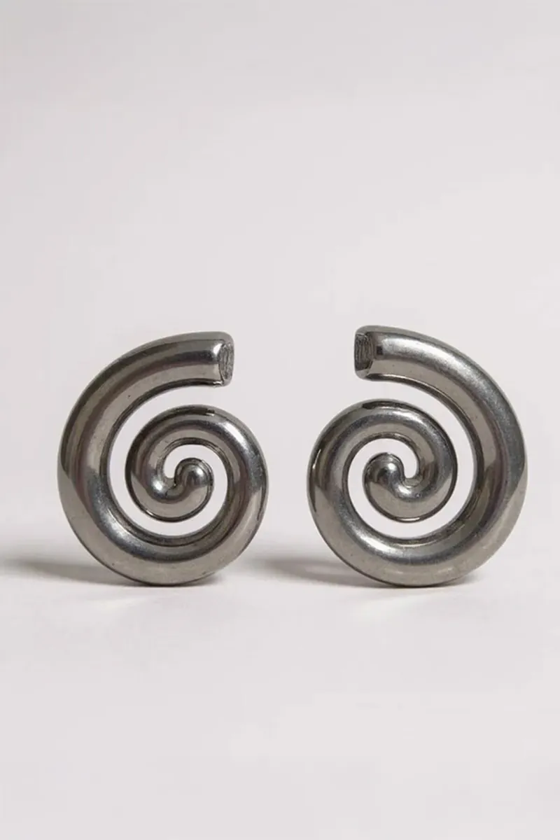 Spiral Formlu Çelik Küpe