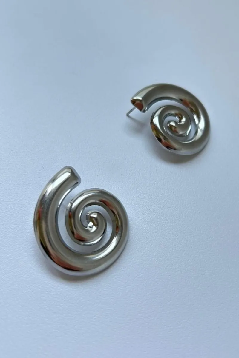 Spiral Formlu Çelik Küpe - görsel 5