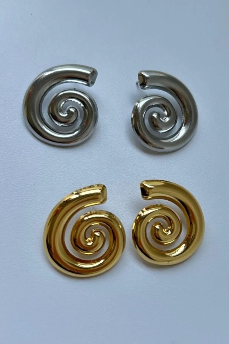Spiral Formlu Çelik Küpe - görsel 5
