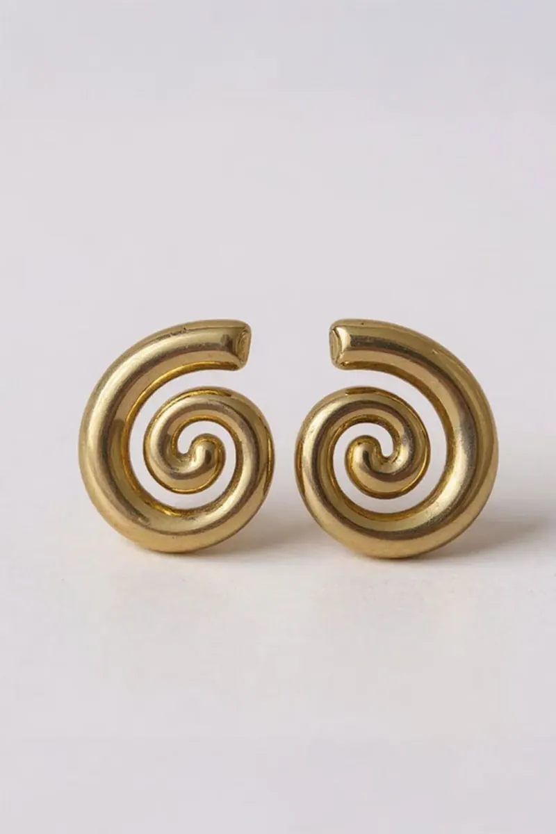 Spiral Formlu Çelik Küpe