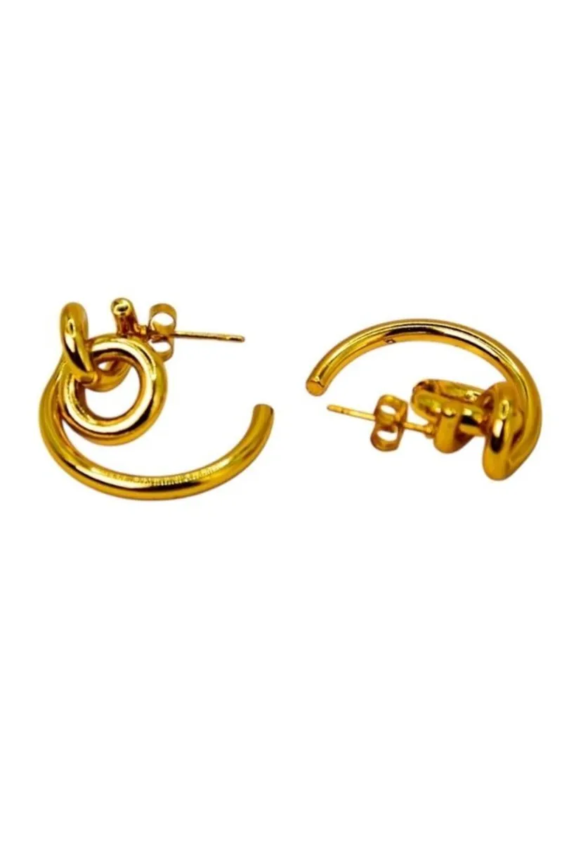 Modern Spiral Formlu Çelik Küpe - görsel 2
