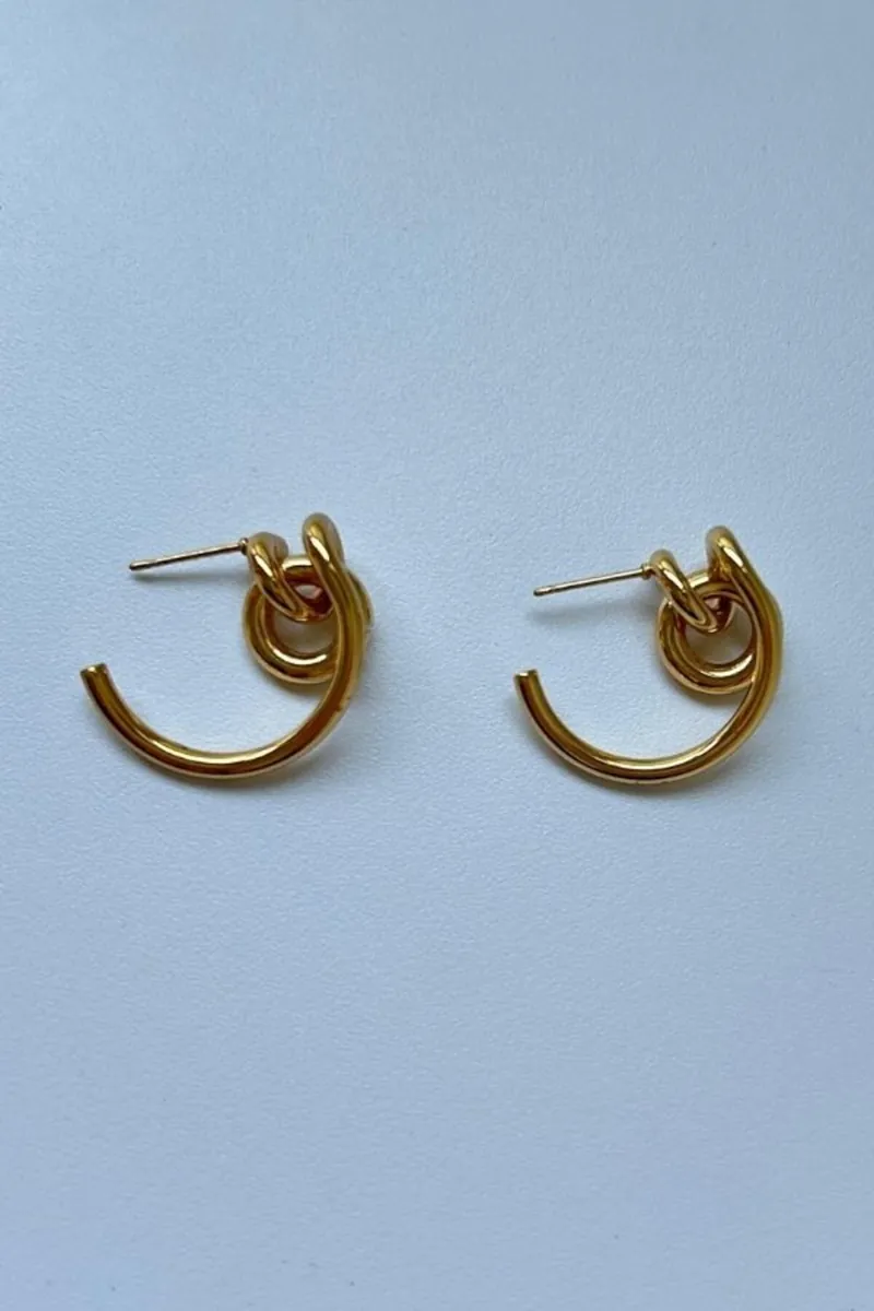 Modern Spiral Formlu Çelik Küpe - görsel 3