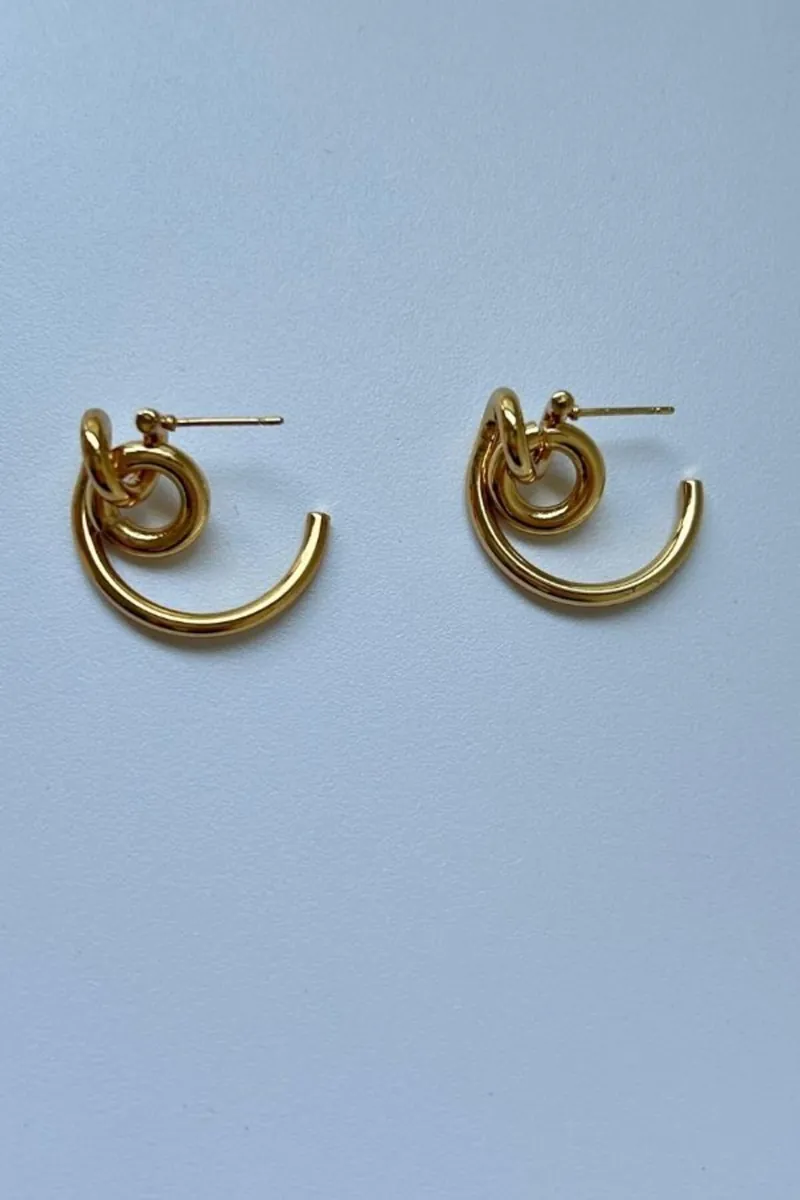 Modern Spiral Formlu Çelik Küpe - görsel 4