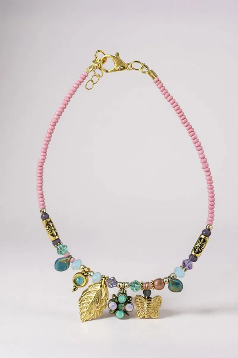 El Yapımı Pembe Charm Detaylı Halhal
