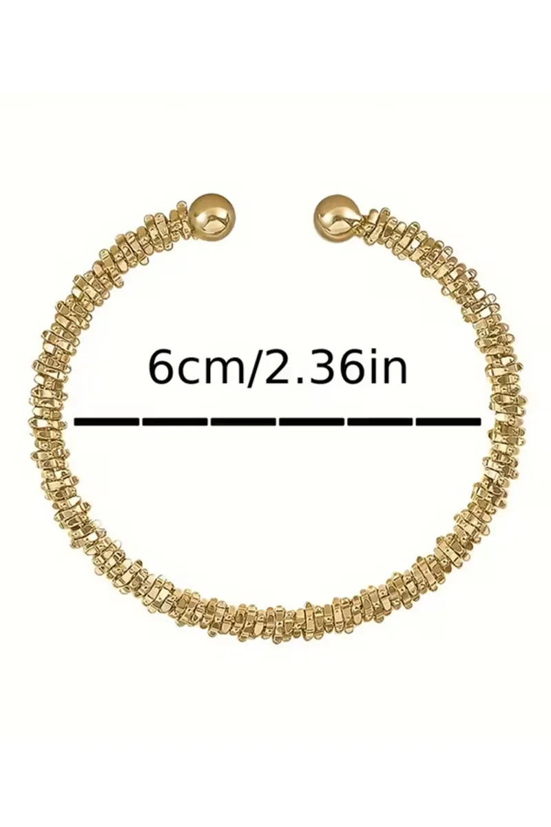 Gold Renk Işıltılı Taş Detaylı Modern Zincir Tasarım Ayarlanabilir Şık Bileklik - görsel 4