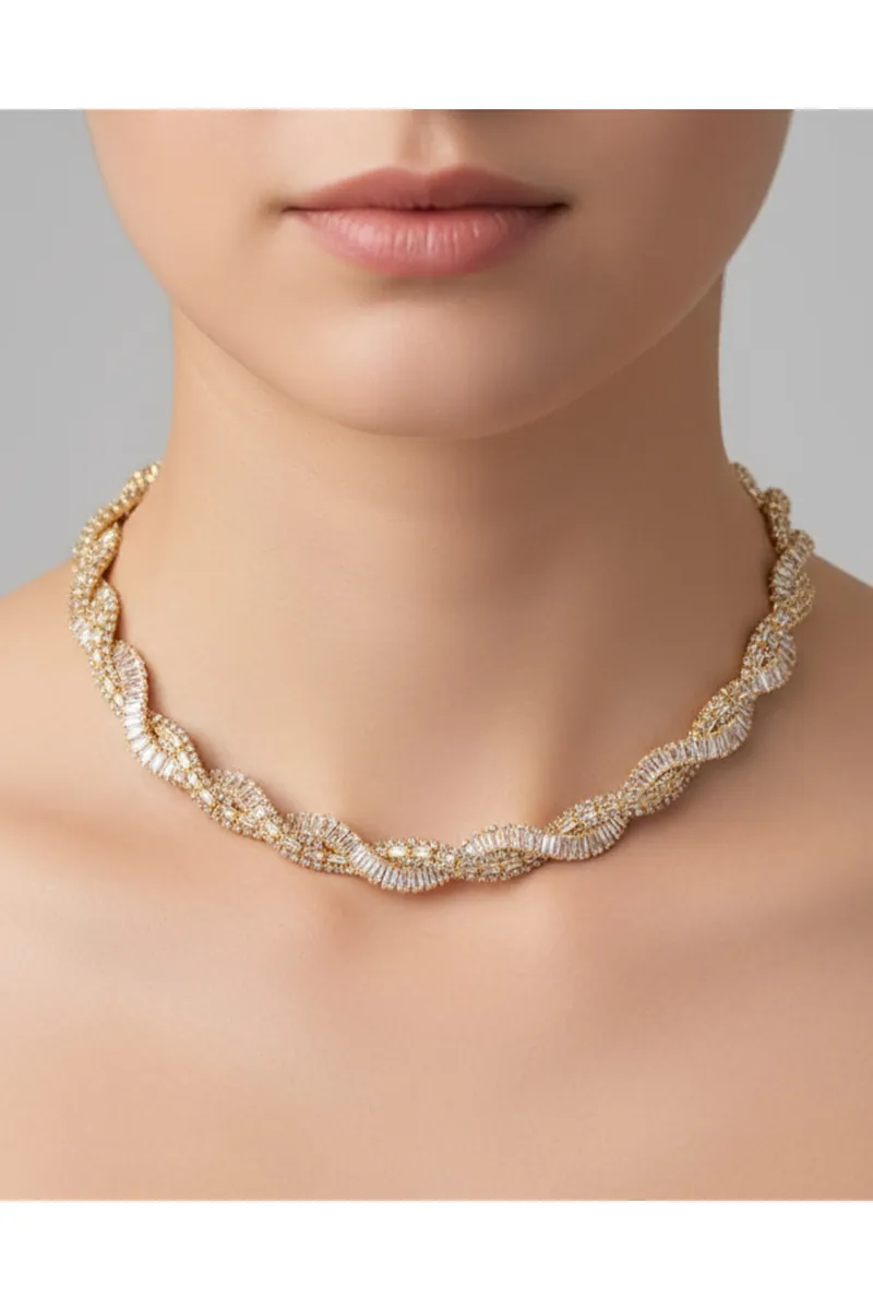 Lumos Solvane Işıltılı Taşlı Ayarlanabilir Su Yolu Kolye - görsel 3