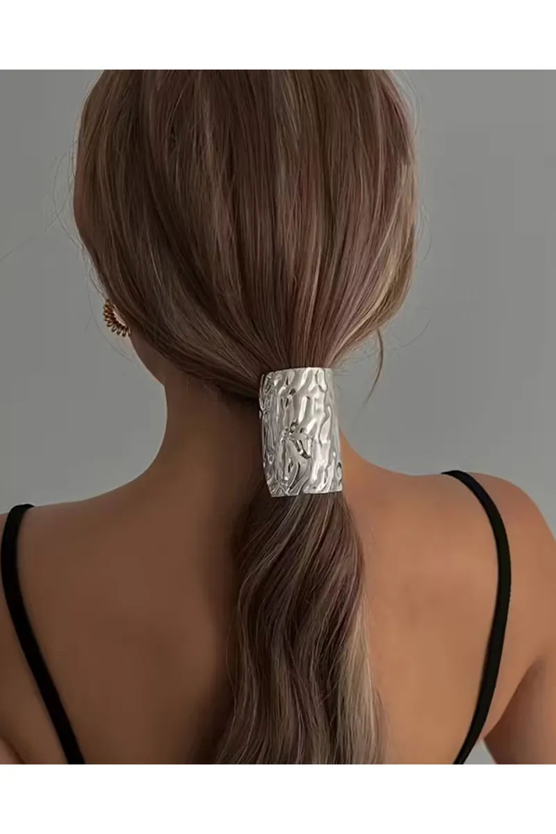 Lumos Modern Tasarım Dokulu Metal Saç Tokası