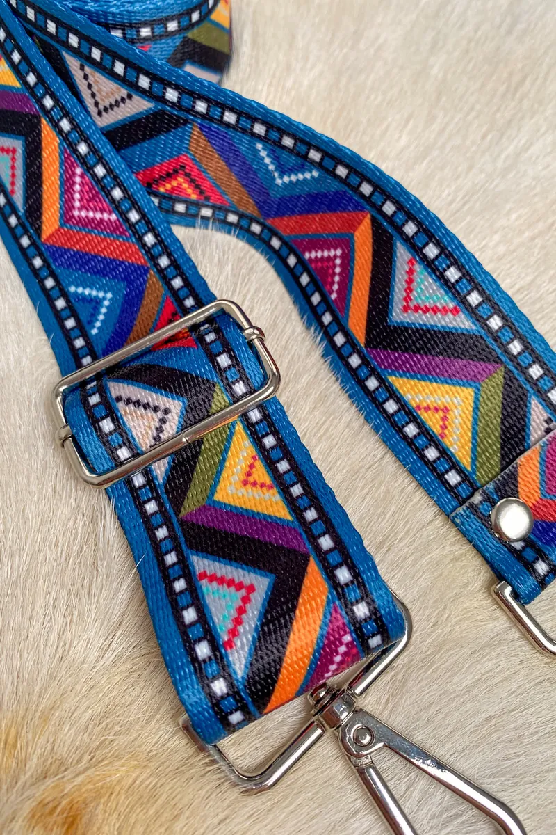 Ayarlanabilir Etnik Desenli Geniş Çanta Askısı 5 cm Dokuma Kumaş Çanta Askısı - görsel 2